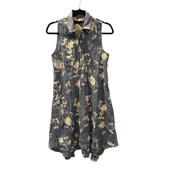 Anthropologie NWT Isabella Sinclair Floral Embroidered Sleeveless Dress Size Med - Picture 1 of 8